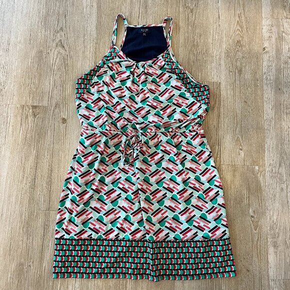 Womens Kaari Blue Multicolor Printed Mini Dress - XL - Picture 1 of 8